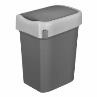 Бак для мусора "SMART BIN" 25л (333x269x457мм), с крышкой "маятник" (серый) 434214811