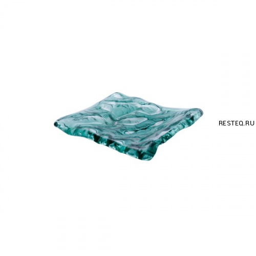 Блюдо презентационное стеклянное «Море» зеленое 15х14см, Mar-Green XGLAS-1512V