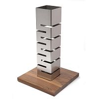 Стойка для буфетной линии SKYCAP, 35х35см h57,2см, дерево/нерж.сталь SM159