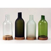 *Подсвечник d8см h18,5см, плафон матовый, стекло/ясень, серия RE (recycle), цвет бесцветный RE-CH-13