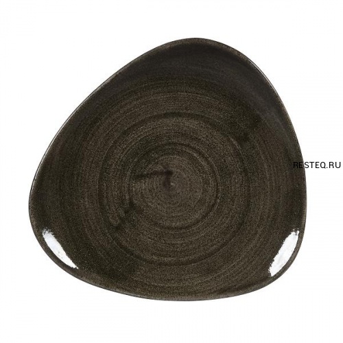 Тарелка мелкая треугольная 19,2см, без борта, Stonecast Patina, цвет Iron Black PAIBTR71