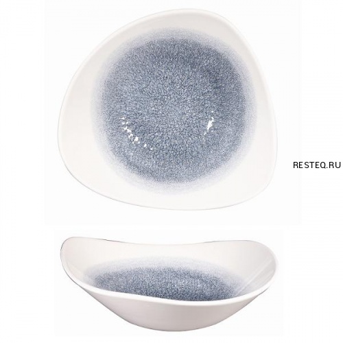 Салатник треугольный 0,60л d23,5см, без борта, цвет Raku Topaz Blue, Studio Prints RKTBTRB91