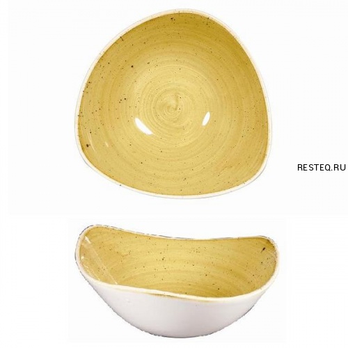 Салатник треугольный 0,37л d18,5см, без борта, Stonecast, цвет Mustard Seed Yellow SMSSTRB71