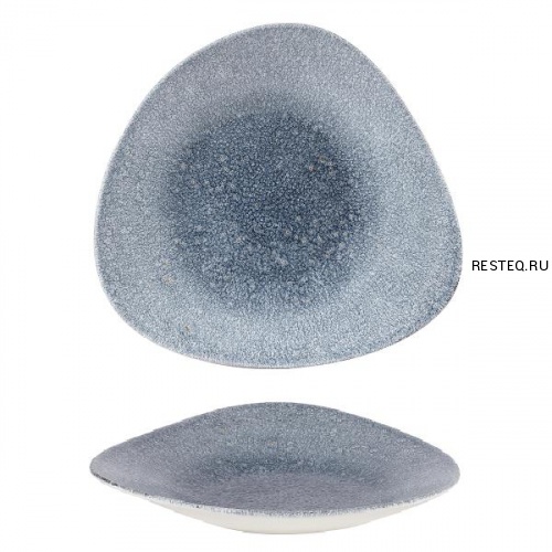 Салатник треугольный мелкий 27,8х19,8см, цвет Raku Topaz Blue, Studio Prints RKTBTB271