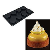 Форма силиконовая PAVOFLEX для пирож. 3D "Round" d60мм h20мм, 48мл, 8 ячеек PX3200