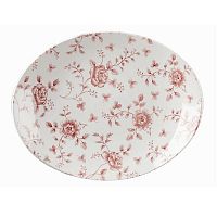 Блюдо овальное 31,7х25,5см, без борта, Vintage Prints, цвет Cranberry Rose Chintz RCCOP121