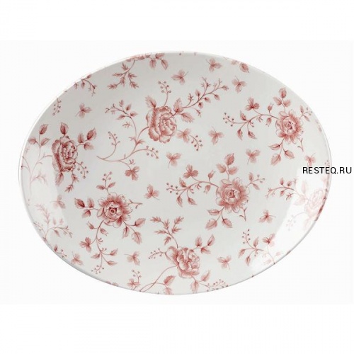 Блюдо овальное 31,7х25,5см, без борта, Vintage Prints, цвет Cranberry Rose Chintz RCCOP121