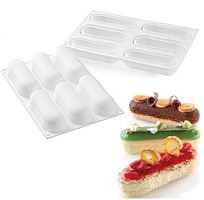 Форма силиконовая Эклер (6шт. 129х40,5мм h35мм) + вырубка ECLAIR