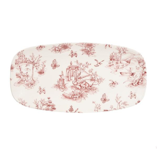 Блюдо прямоугольное CHEFS 29,8х15,3см, без борта, Vintage Prints, цвет Cranberry Toile TOCXO111