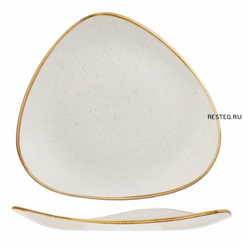 Тарелка мелкая треугольная 26,5см, без борта, Stonecast, цвет Barley White SWHSTR101
