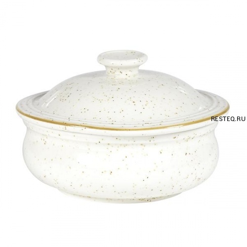 Горшок для запекания 0,43л d14см, с крышкой, Stonecast, цвет Barley White SWHSLSPT1