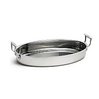 Лоток для жарки "TRI-PLY" 30,5х23см h6,5см 4,5л, овальный, с ручками, нерж.сталь CW2042