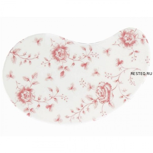 Блюдо сервировочное "Запятая" 26,5х17см, Vintage Prints, цвет Cranberry Rose Chintz RCCATE1