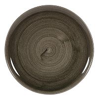 Тарелка мелкая d32,4см, без борта, Stonecast Patina, цвет Iron Black PAIBEV121