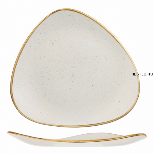 Тарелка мелкая треугольная 31,1см, без борта, Stonecast, цвет Barley White SWHSTR121