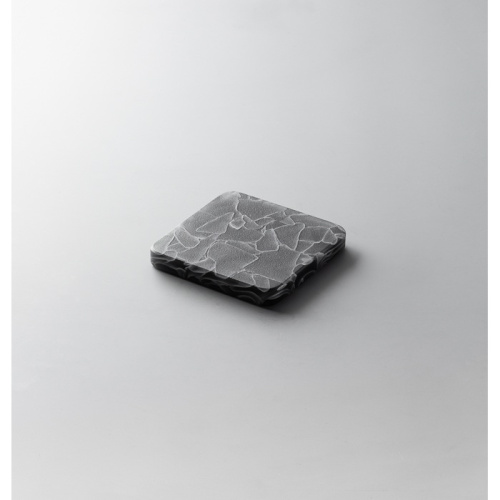 *Доска сервировочная 9х9см, стекло, серия FREEZE SLAB, цвет серый FS-XS-GR