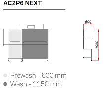 МАШИНА ПОСУДОМОЕЧНАЯ COMENDA AC2P6 NEXT/СУШКА/ДОЗ/CWV/RL