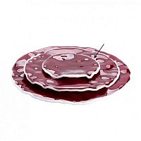 Тарелка стеклянная «Вино» вишневый d14см, Merlot XGLAS-514
