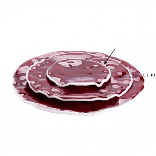 Тарелка стеклянная «Вино» вишневый d14см, Merlot XGLAS-514