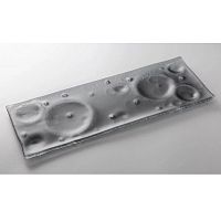 *Поднос сервировочный матовый 34х12,5см, стекло, серия LUNA, цвет серый LN-TR-GR