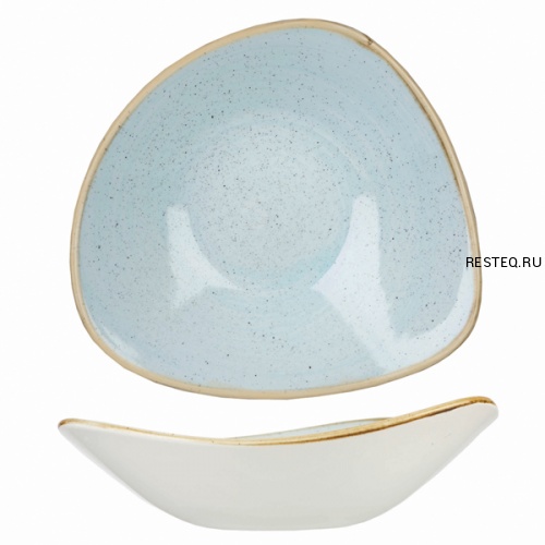 Салатник треугольный 0,37л d18,5см, без борта, Stonecast, цвет Duck Egg Blue SDESTRB71
