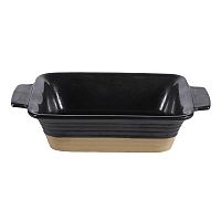 Блюдо прямоугольное глубокое 17х13см 0,48л, с ручками, керамика, Igneous Black ZCBKIGRD1