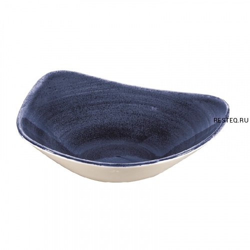 Салатник треугольный 0,60л d23,5см, без борта, Stonecast Patina, цвет Cobalt Blue PABLTRB91