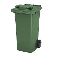 Бак для мусора 240л, с крышкой, на колесах, п/э, цвет зеленый 24.C29 green