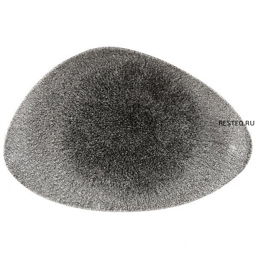 Блюдо треугольное CHEFS 30х20см, без борта, цвет Raku Quartz Black, Studio Prints RKBQTC301