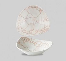 Салатник треугольный 0,60л d23,5см, без борта, цвет Kintsugi Coral, KTAMTRB91
