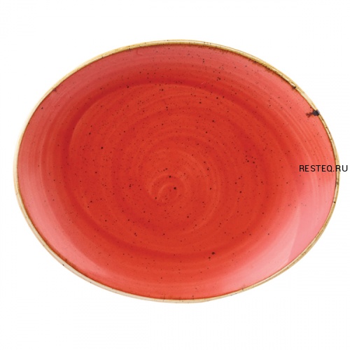 Блюдо овальное 19,2см, без борта, Stonecast, цвет Berry Red SBRSOP71