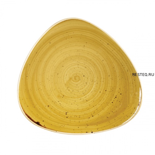 Тарелка мелкая треугольная 31,1см, без борта, Stonecast, цвет Mustard Seed Yellow SMSSTR121