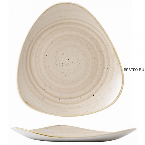 Тарелка мелкая треугольная 31,1см, без борта, Stonecast, цвет Nutmeg Cream SNMSTR121