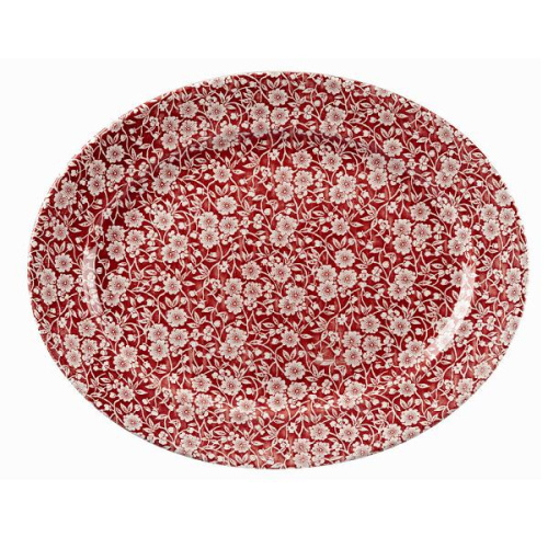 Блюдо овальное 36,5х29,3см Vintage Prints, цвет Cranberry Victorian Calico CACRD141
