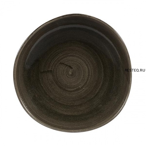 Тарелка мелкая "Волна" 26,4см, без борта, Stonecast Patina, цвет Iron Black PAIBOG101