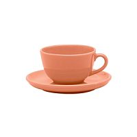 Пара чайная FLAT Shape APRICOT (чашка 200мл и блюдце 14см) Oxford 136080, AO04-1A03