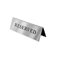 Табличка "RESERVED" 20х10см h9,5см, пластик TABL-RESERVED