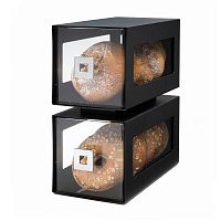 Диспенсер BAKERY для выпечки, 2 уровня, 29,8х15,9см h33см, акрил/сталь (цвет черный) BD101