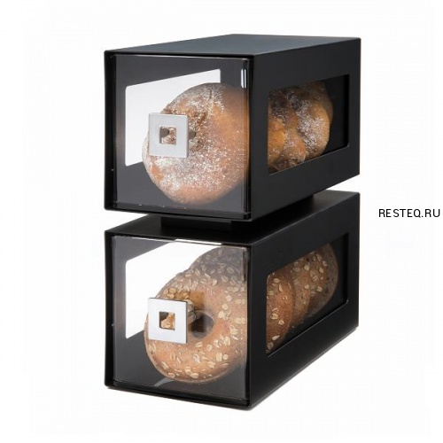 Диспенсер BAKERY для выпечки, 2 уровня, 29,8х15,9см h33см, акрил/сталь (цвет черный) BD101