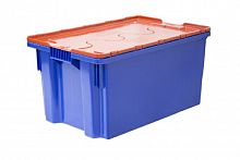 Ящик 600х400х400мм, Safe Pro сплошной цвет синий, с оранжевой крышкой 605-1 SP