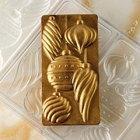 Форма д/шок. "Chocolate Bar Xmas spirit" 154х77мм h15мм, 100гр, 3 ячейки, п/к PC5058FR