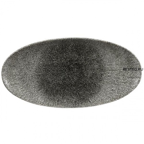 Блюдо овальное CHEFS 34,7х17,3см, без борта, цвет Raku Quartz Black, Studio Prints RKBQOV351