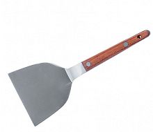 Лопатка для тепаньяки металлическая с деревянной ручкой, w 10,5 см, l 19 см