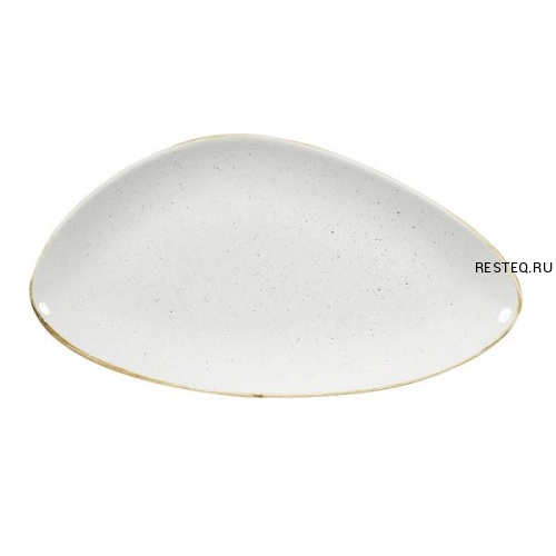 Блюдо треугольное CHEFS 35,5х18,8см, без борта, Stonecast, цвет Barley White SWHSTC351