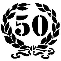 Трафарет для декора d26см "Юбилей 50", пластик MASK 44