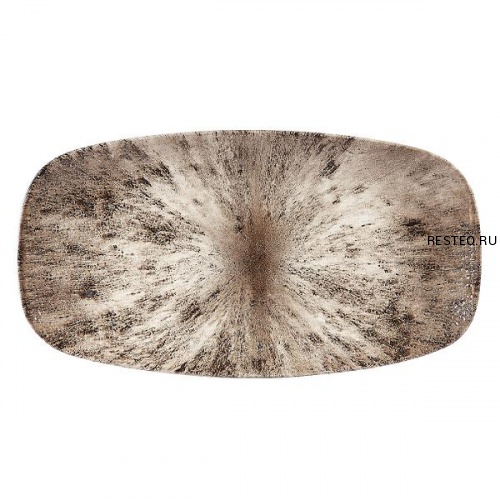 Блюдо прямоугольное CHEFS 35,5х18,9см, без борта, цвет Stone Zircon Brown, Studio Prints STZBXO141