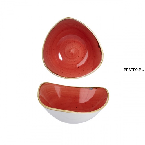 Салатник треугольный 0,60л d23,5см, без борта, Stonecast, цвет Berry Red SBRSTRB91