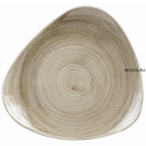 Тарелка мелкая треугольная 31,1см, без борта, Stonecast Patina, цвет Antique Taupe PAATTR121
