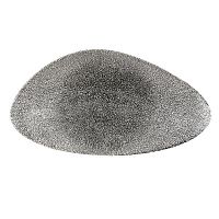Блюдо треугольное CHEFS 35х19см, без борта, цвет Raku Quartz Black, Studio Prints RKBQTC351
