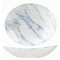 Салатник овальный 0,59л 25,5х21,2см, без борта, Textured Prints, цвет Marble Blue MBLOB101